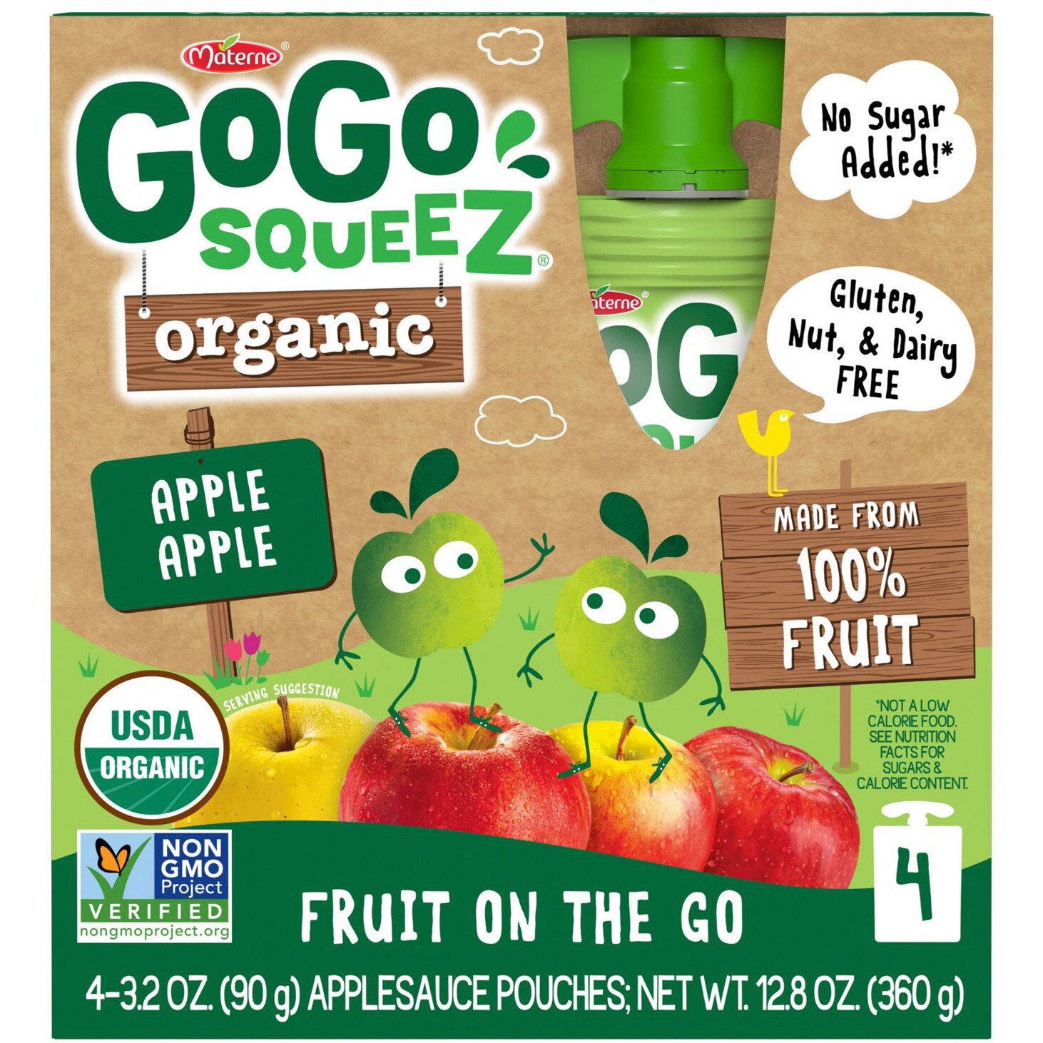 GoGo Squeez Organic Applesauce On-the-Go, Apple Apple