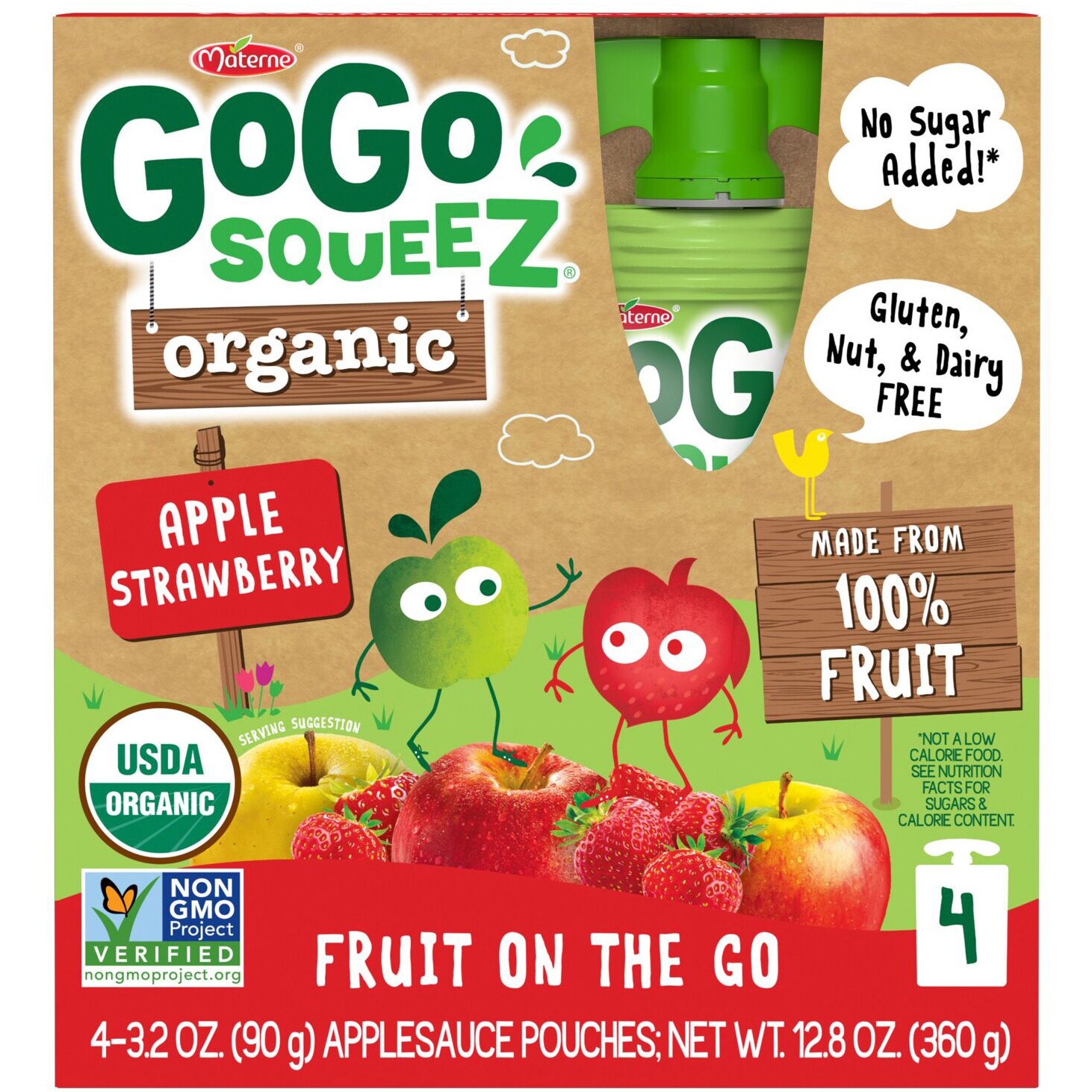 GoGo Squeez Organic Applesauce On-the-Go, Apple Strawberry