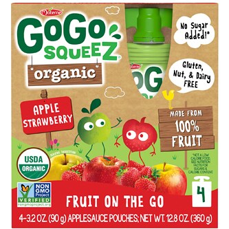 GoGo Squeez Organic Applesauce On-the-Go, Apple Strawberry