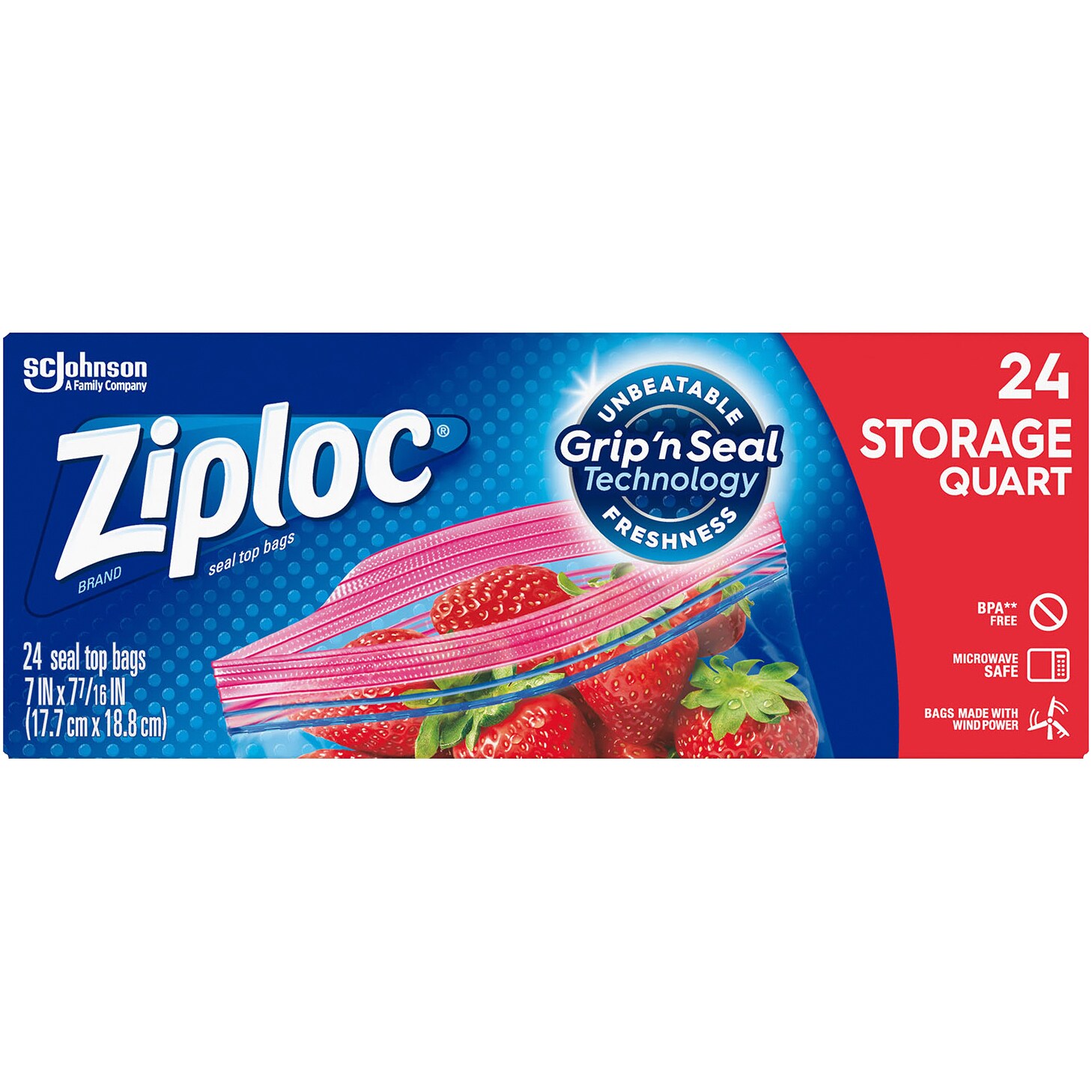 Ziploc Seal Top Quart Storage Bags 