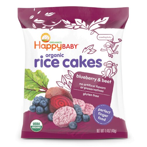 Happy Family Happy Baby Organic Rice Cakes, Blueberry and Beet