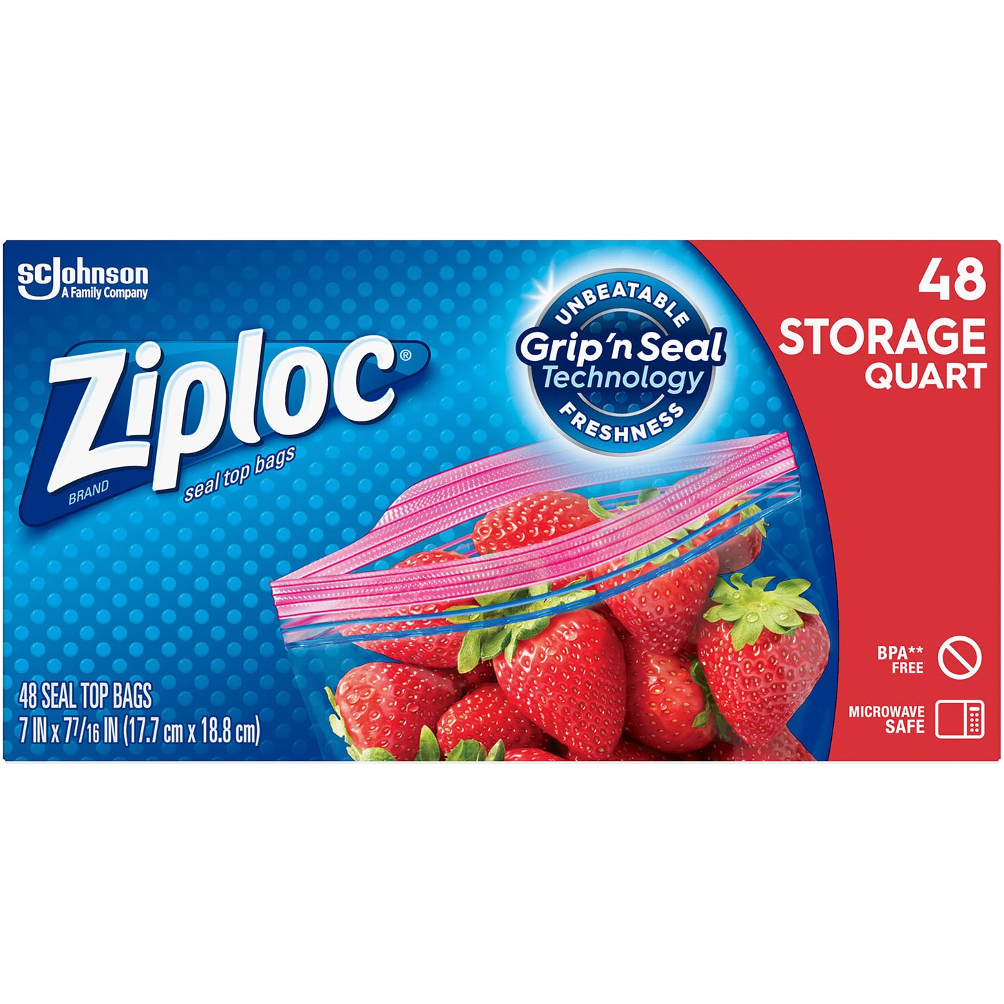 Ziploc Seal Top Quart Storage Bags