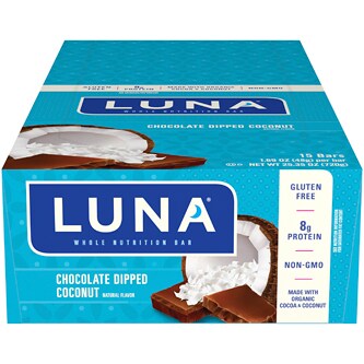 Luna Gluten-Free Nutrition Bars, Chocolate Dipped Coconut