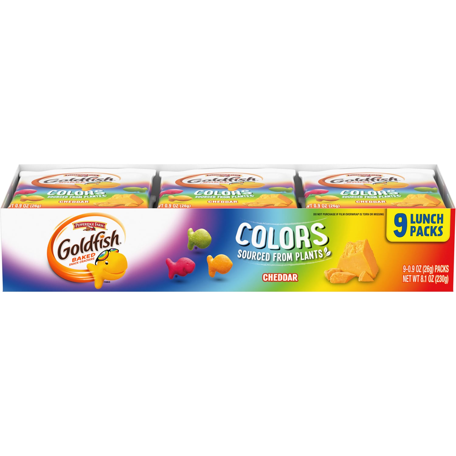 Pepperidge Farm Goldfish Crackers Multi-Packs, Colors Cheddar