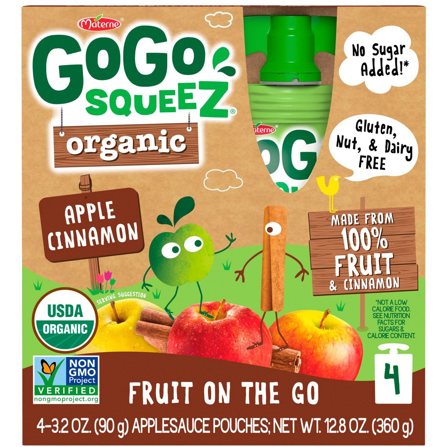 GoGo Squeez Organic Applesauce On-the-Go Apple Cinnamon