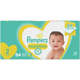 Pampers Swaddlers Diapers, Size 2, 12-18lb