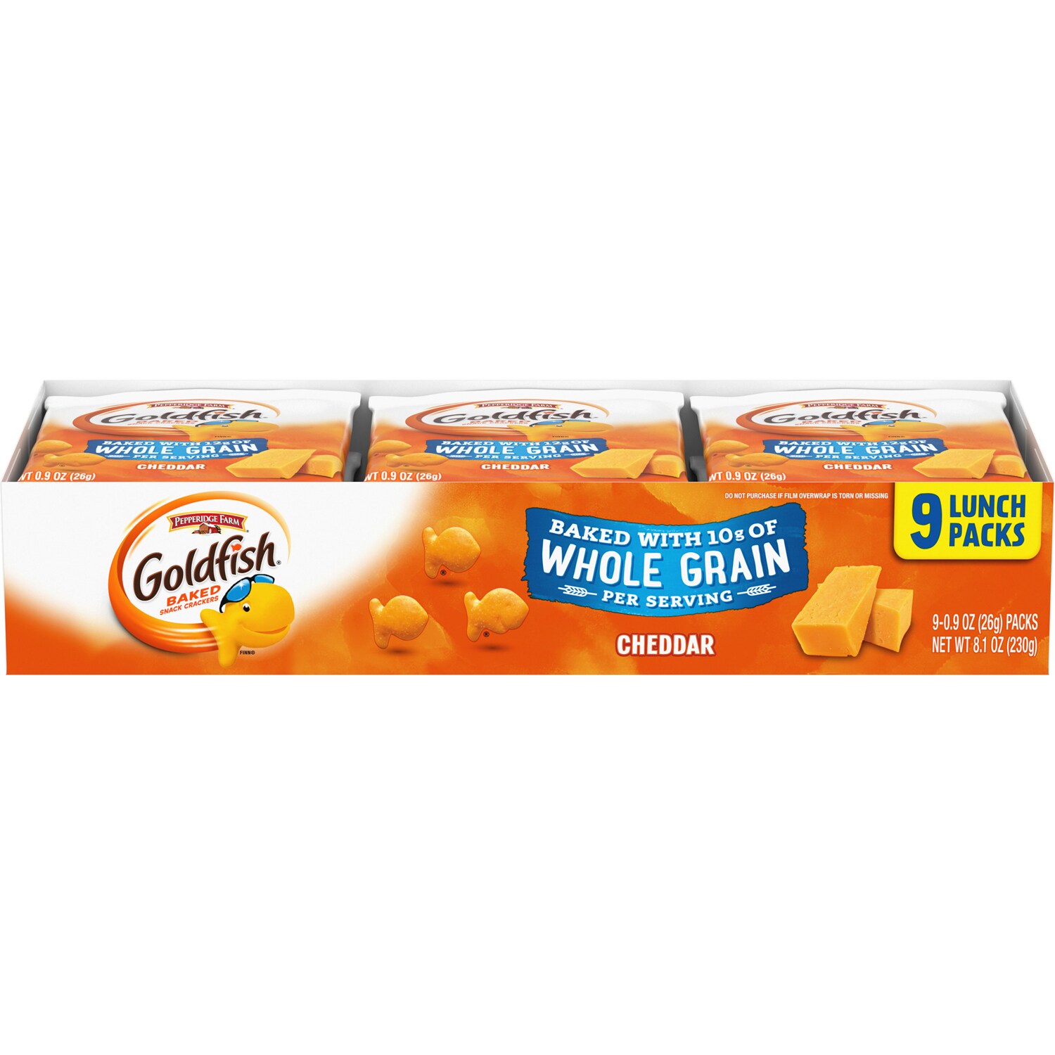 Pepperidge Farm Goldfish Crackers Multi-Packs, Cheddar Baked with Whole Grain