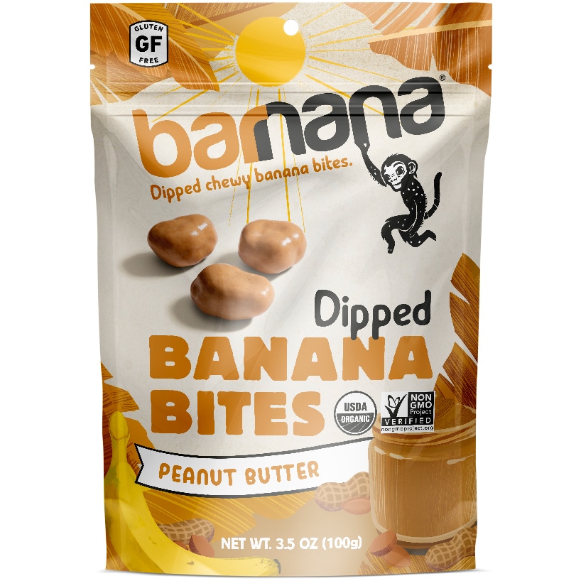Barnana Organic Dipped Chewy Banana Bites, Peanut Butter