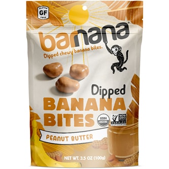 Barnana Organic Dipped Chewy Banana Bites, Peanut Butter