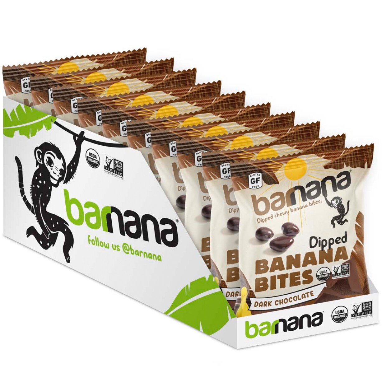 Barnana Organic Dipped Chewy Banana Bites, Dark Chocolate