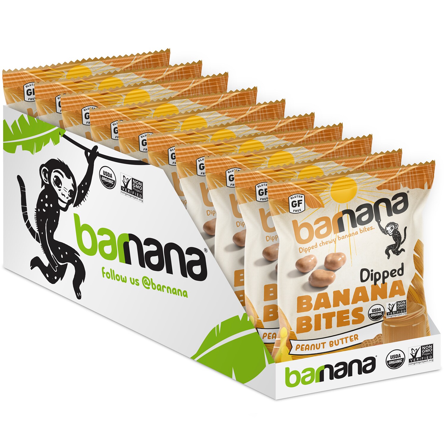 Barnana Organic Dipped Chewy Banana Bites, Peanut Butter