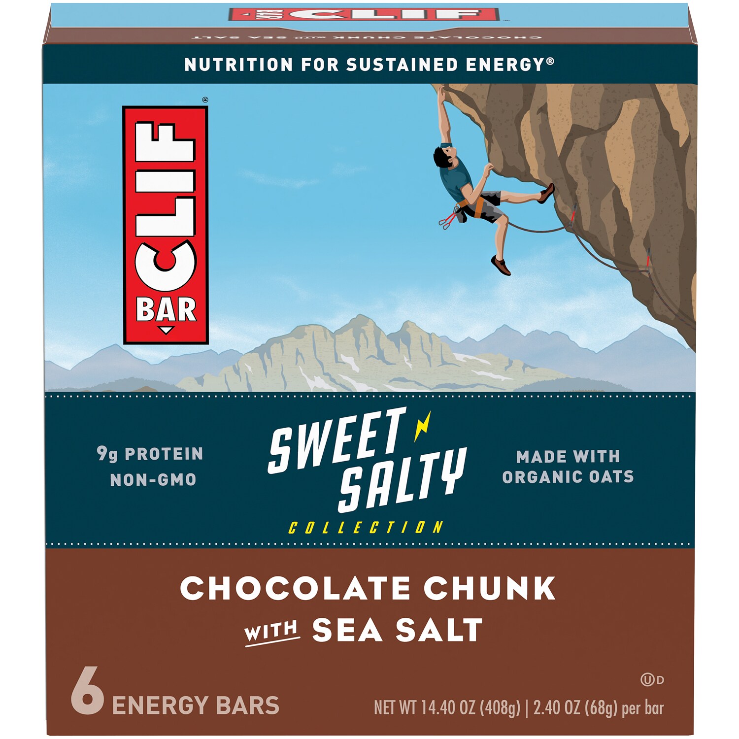 Clif Sweet & Salty Energy Bars, Chocolate Chunk with Sea Salt