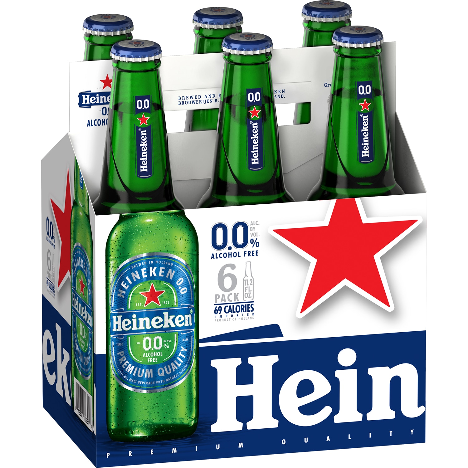 Heineken 0.0 Alcohol Free Beer, Glass Bottles