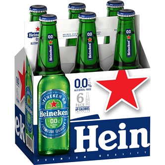 Heineken 0.0 Alcohol Free Beer, Glass Bottles