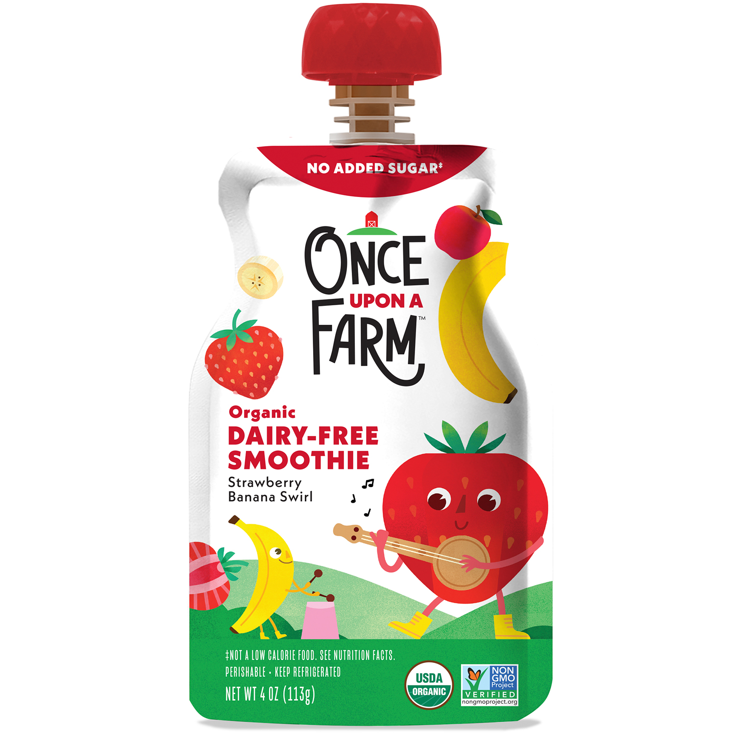 Once Upon a Farm Organic Kids Smoothie, Strawberry Banana Swirl
