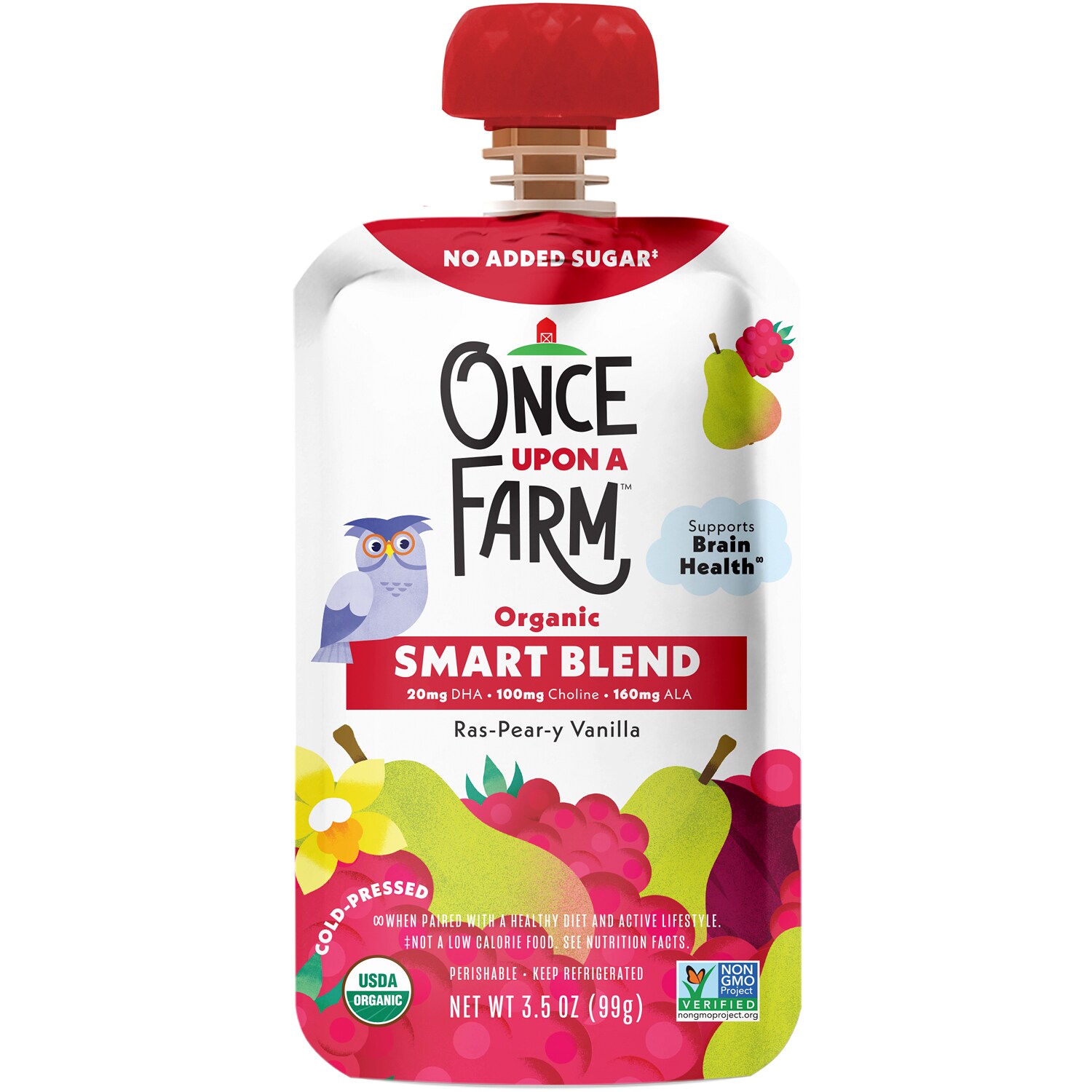 Once Upon a Farm Organic Smart Blend, Rasp-Pear-y Vanilla