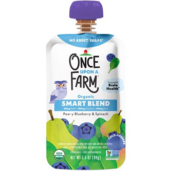 Once Upon a Farm Organic Smart Blend, Pear-y Blueberry & Spinach