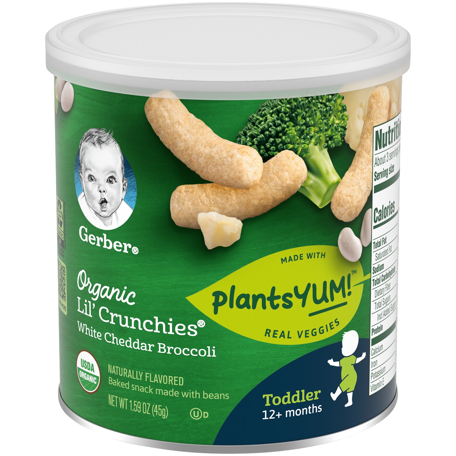 Gerber Organic Lil' Crunchies, White Cheddar Broccoli