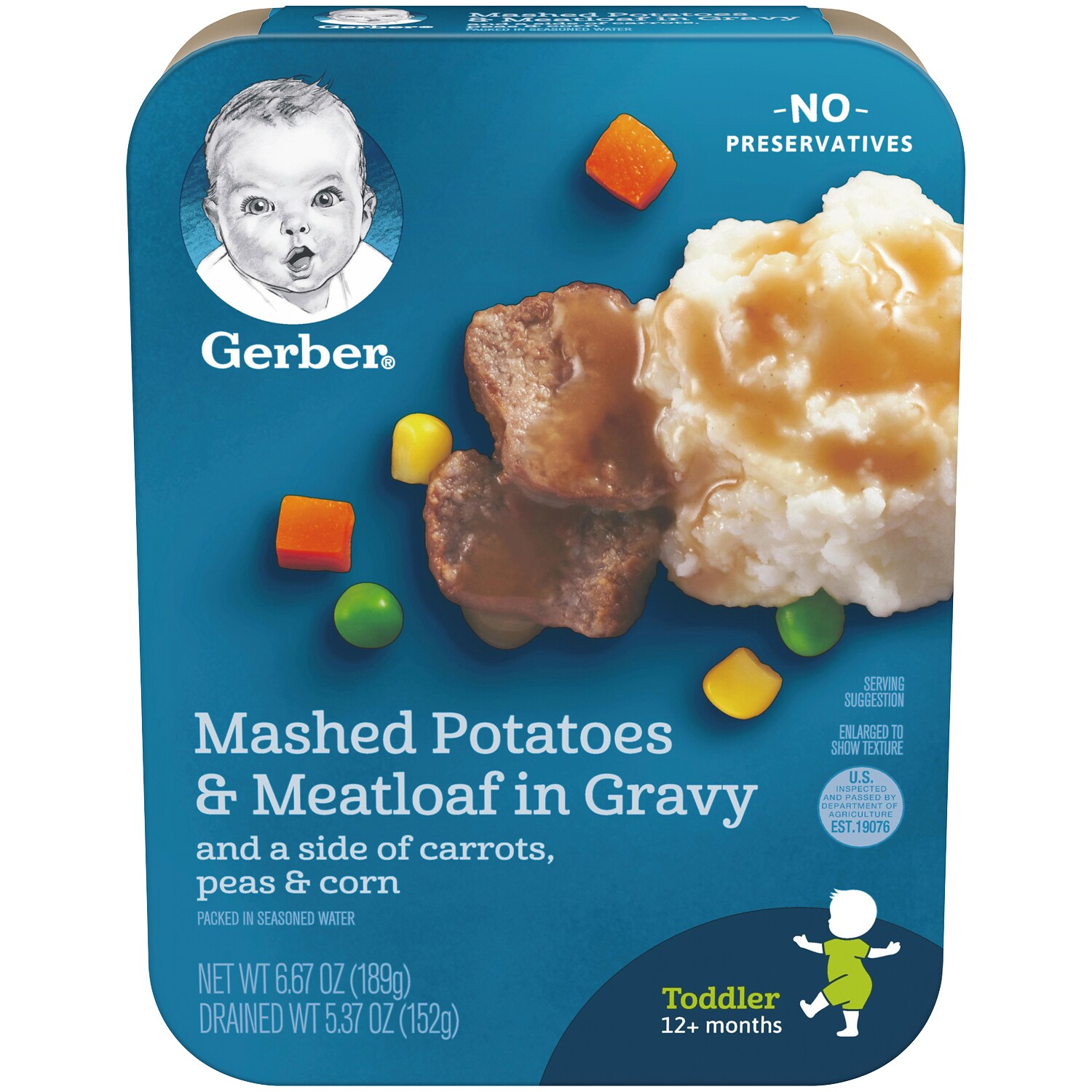 Gerber Toddler Meals, Mashed Potatoes & Meatloaf in Gravy