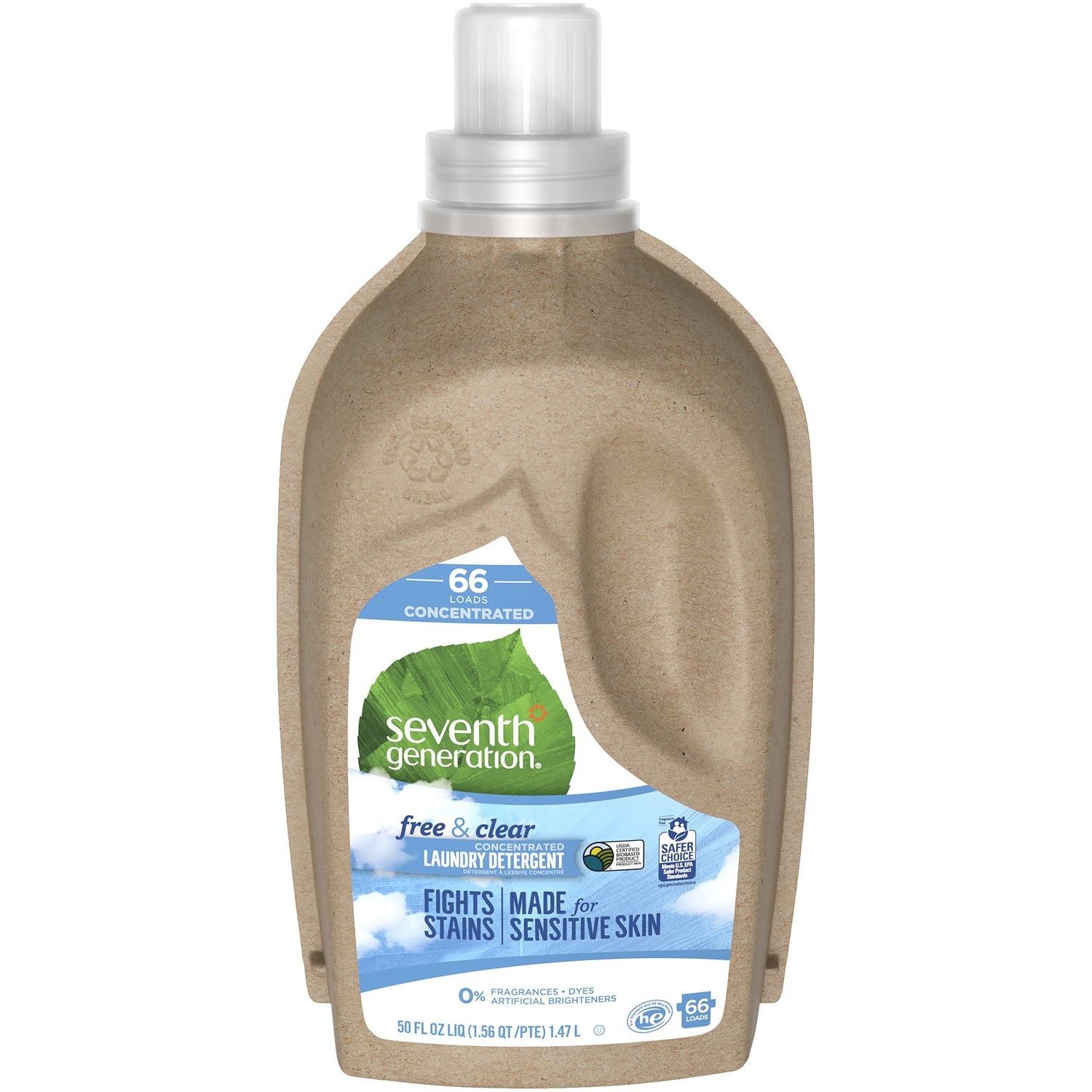 Seventh Generation 4X Concentrated Liquid Laundry Detergent, Free & Clear