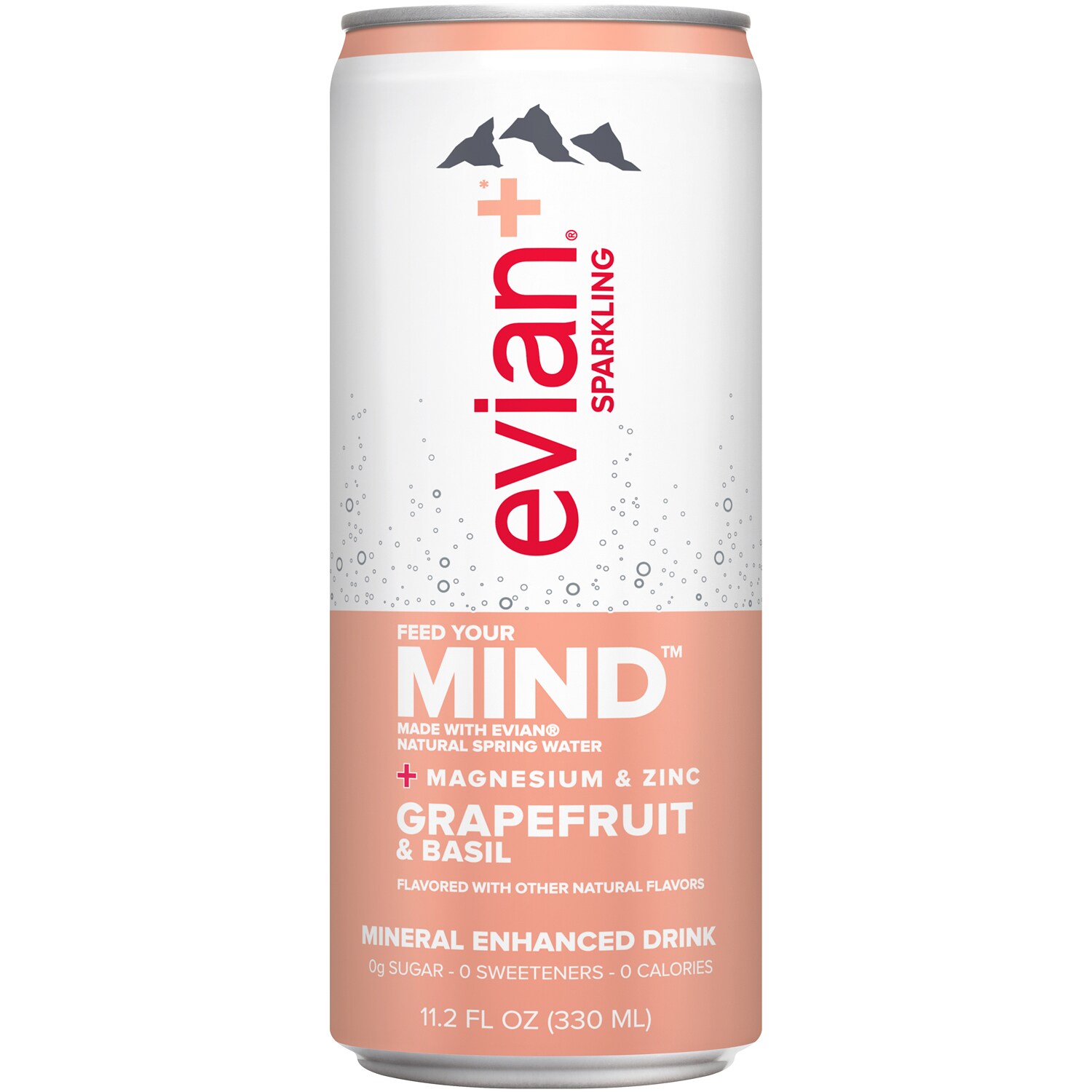 Evian Mineral Enhanced Sparkling Drink, Grapefruit & Basil, Can