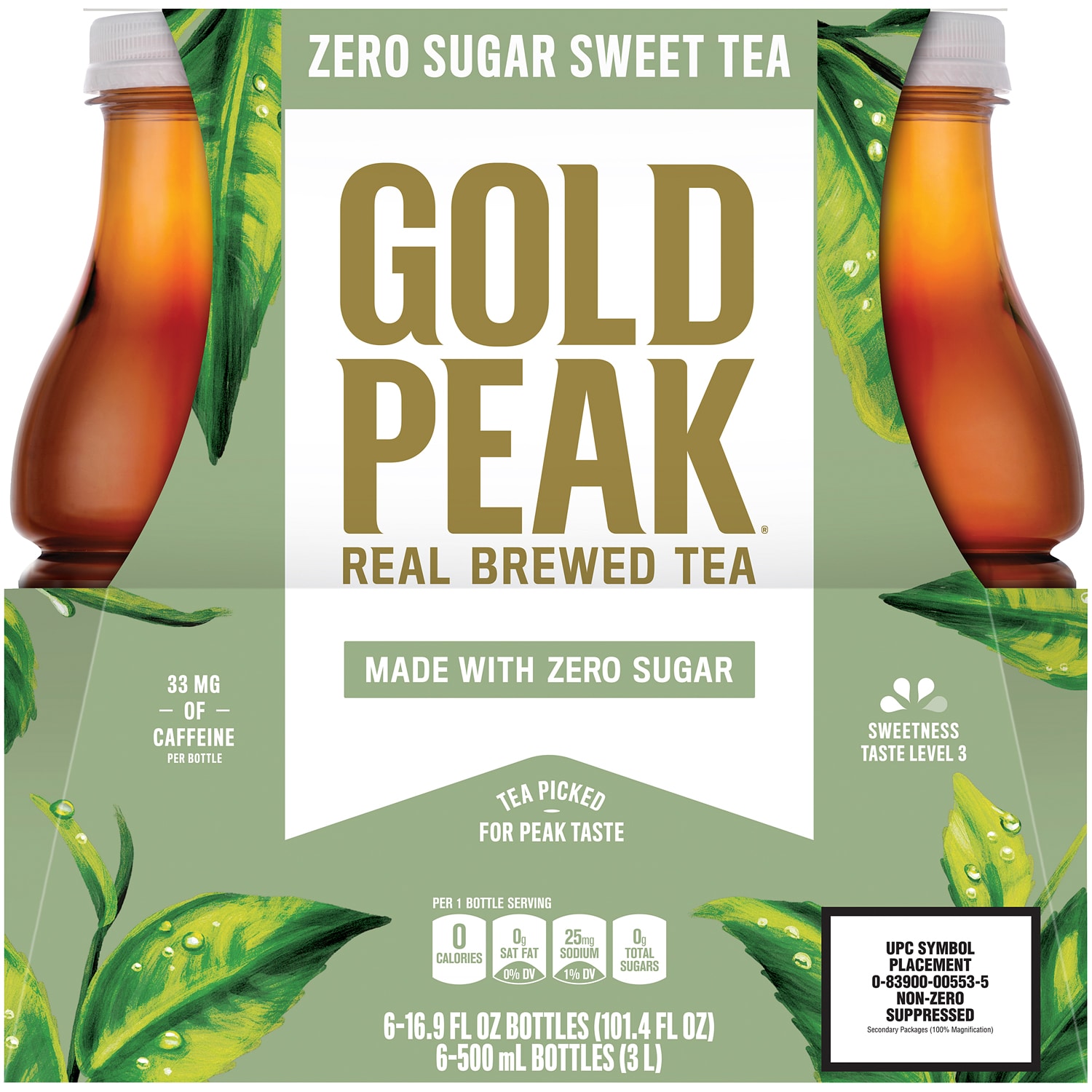 Gold Peak Zero Sugar Sweet Tea, Plastic Bottles