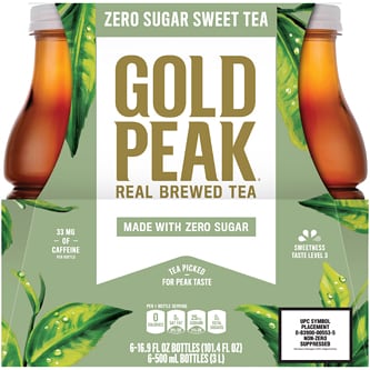 Gold Peak Zero Sugar Sweet Tea, Plastic Bottles