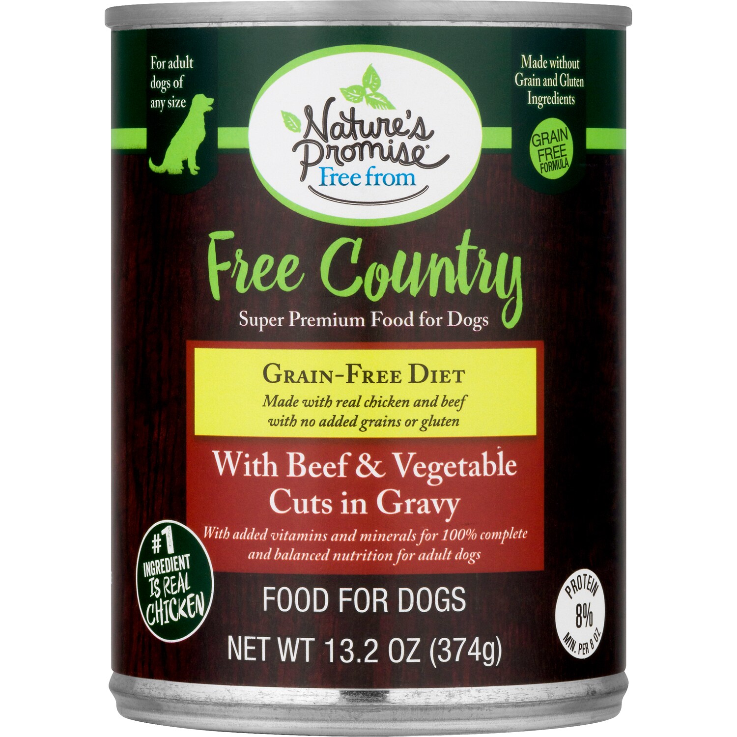 Nature's Promise Grain Free Wet Dog Food, Chicken with Beef & Vegetables Cut in Gravy