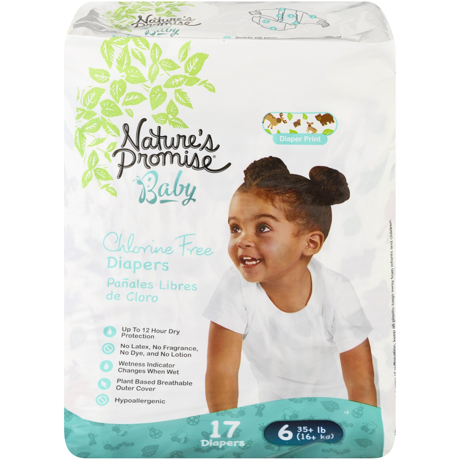 Nature's Promise Chlorine Free Diapers, Size 6, 35+ lb