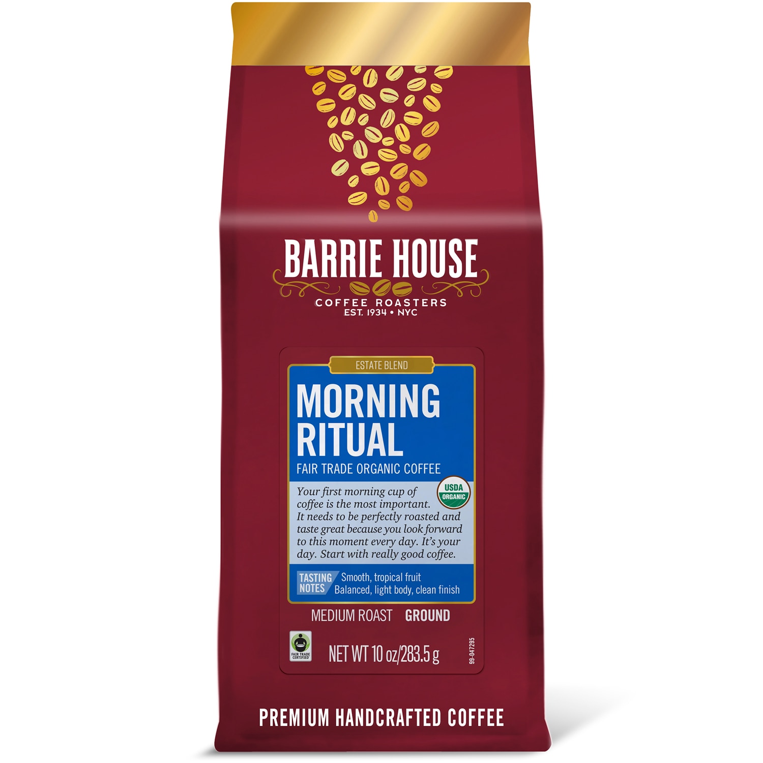Barrie House Organic Fair Trade Ground Coffee, Morning Ritual
