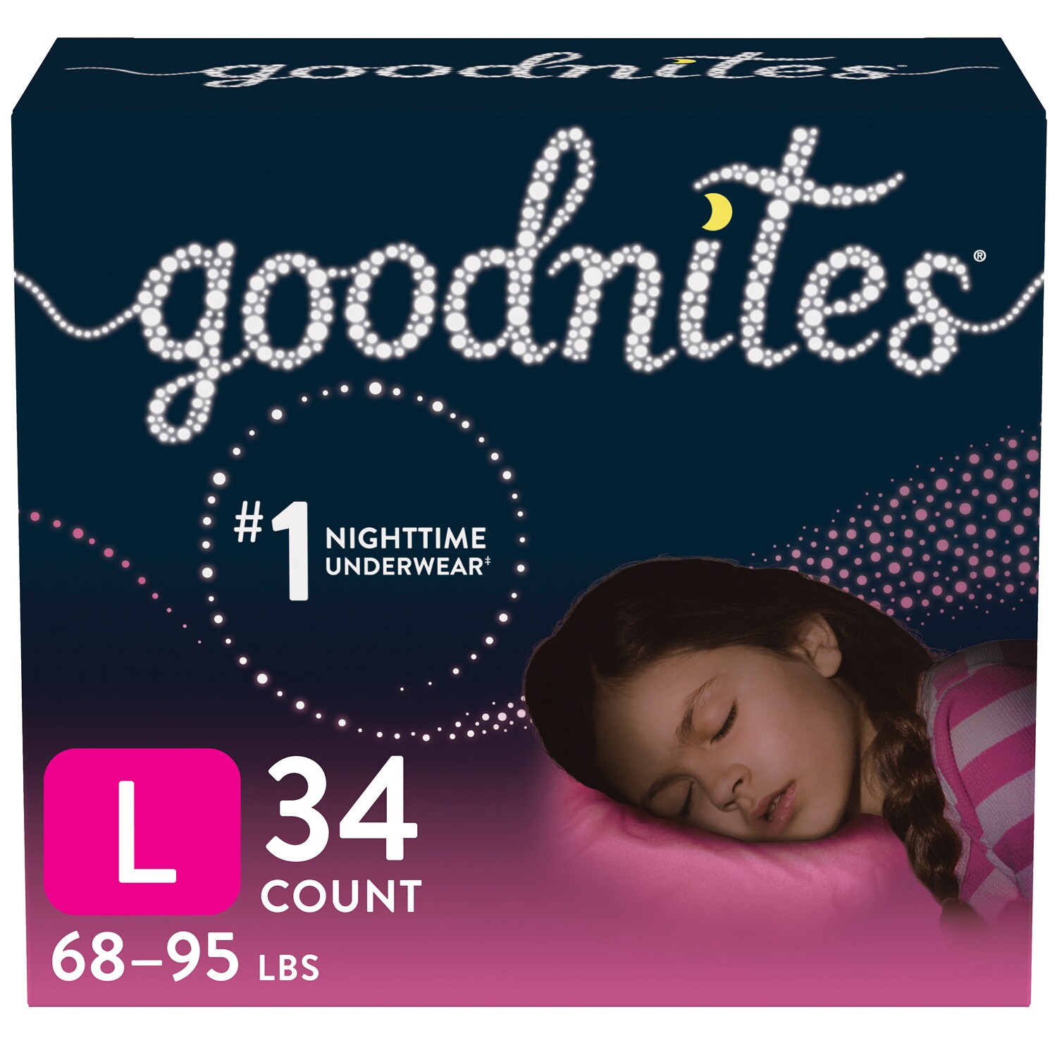 Huggies Goodnites NightTime Underwear, Large, Girls
