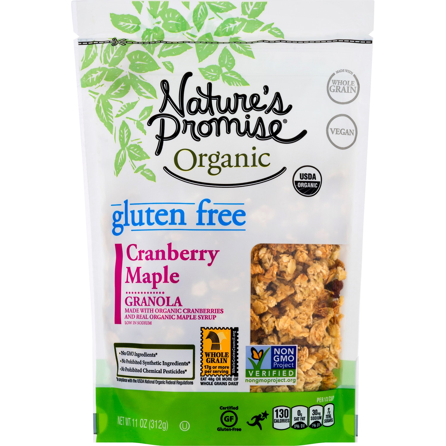 Nature's Promise Organic Gluten Free Granola, Cranberry Maple