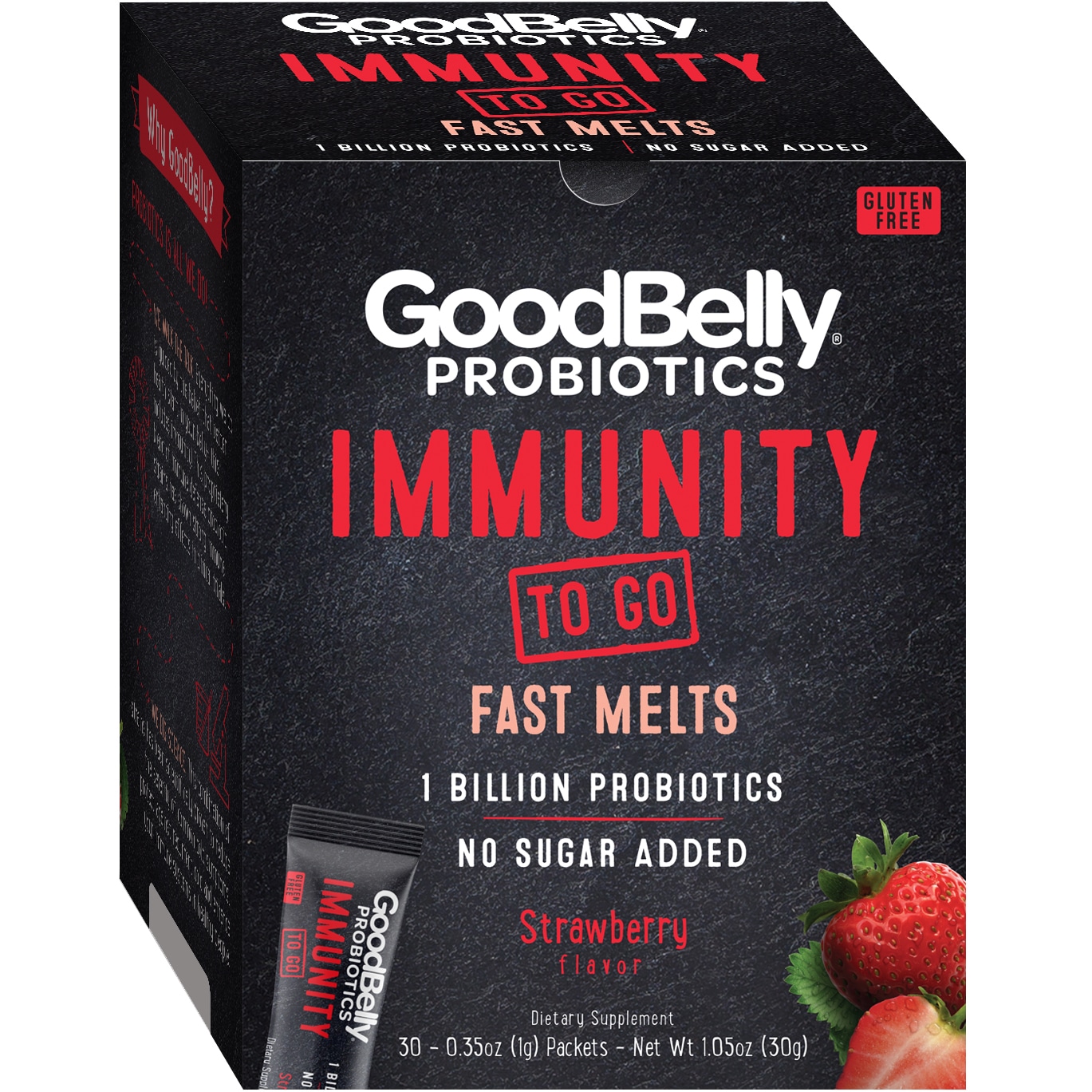 GoodBelly Probiotics Immunity To Go Fast Melts, Strawberry