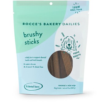 Bocce's Bakery Dailies Dental Brushy Sticks, Coconut + Mint
