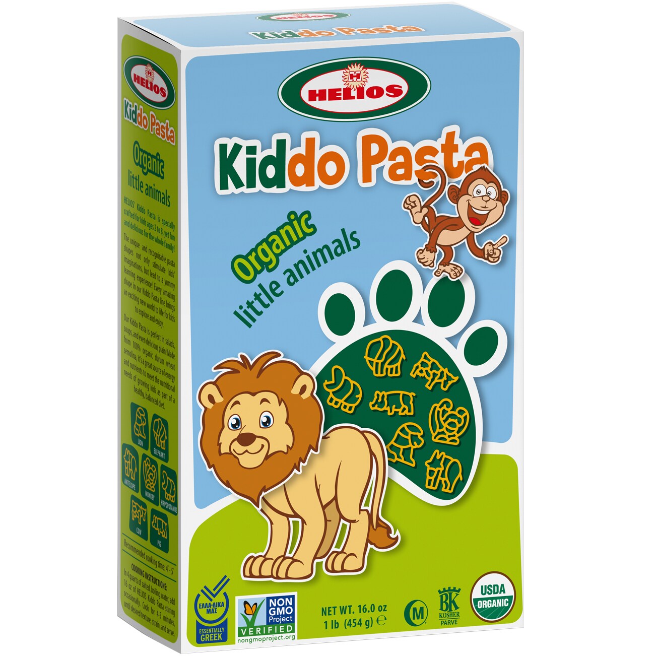 Helios Organic Kiddo Pasta, Little Animals