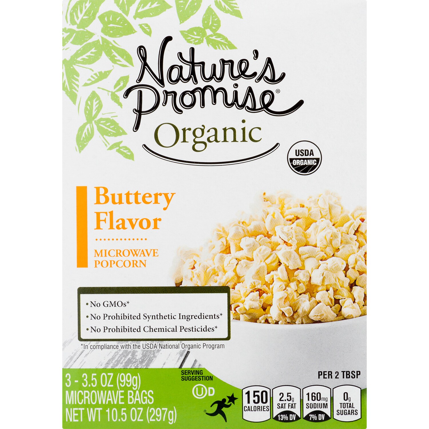 Nature's Promise Organic Microwave Popcorn, Buttery Flavor