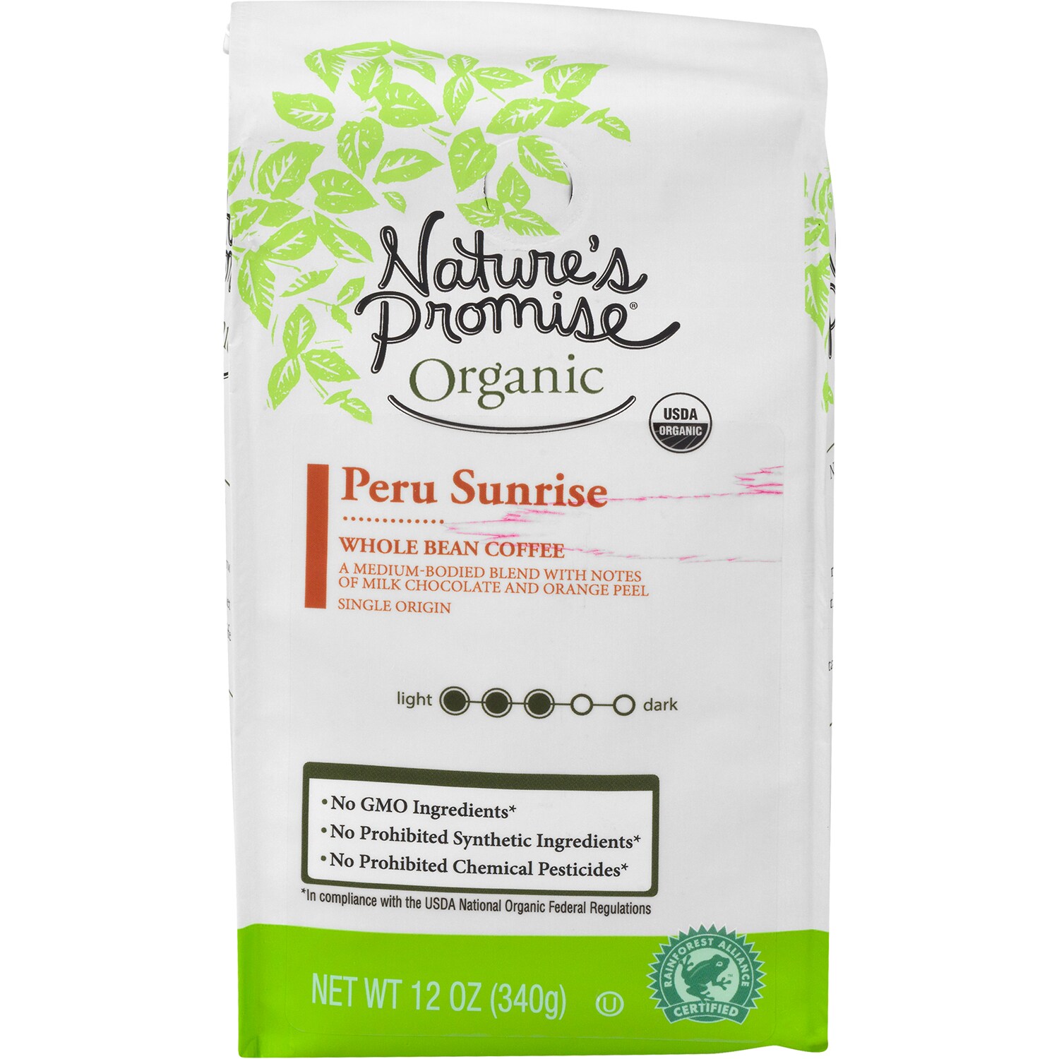 Nature's Promise Organic Whole Bean Coffee, Peru Sunrise