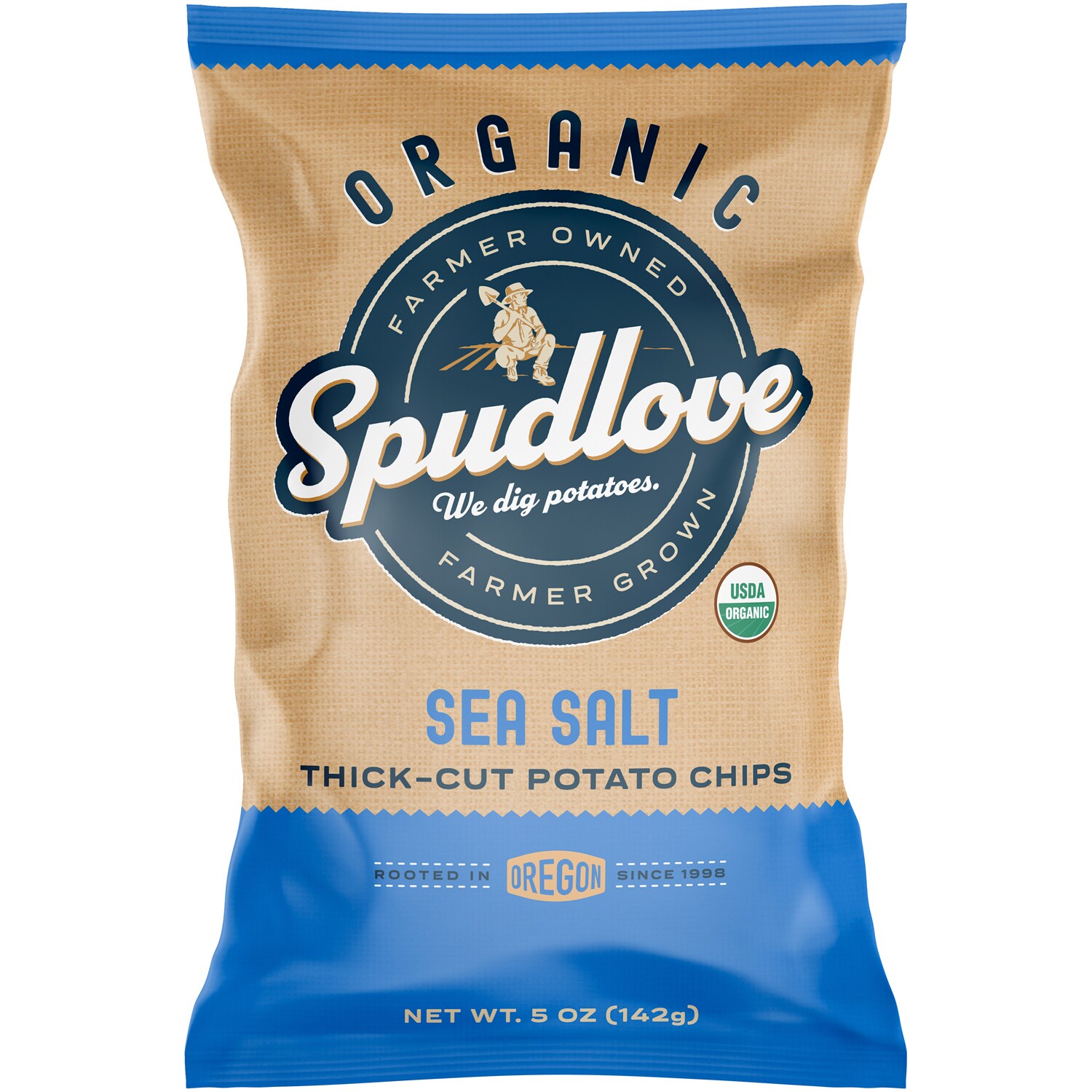 Spudlove Organic Thick-Cut Potato Chips, Sea Salt