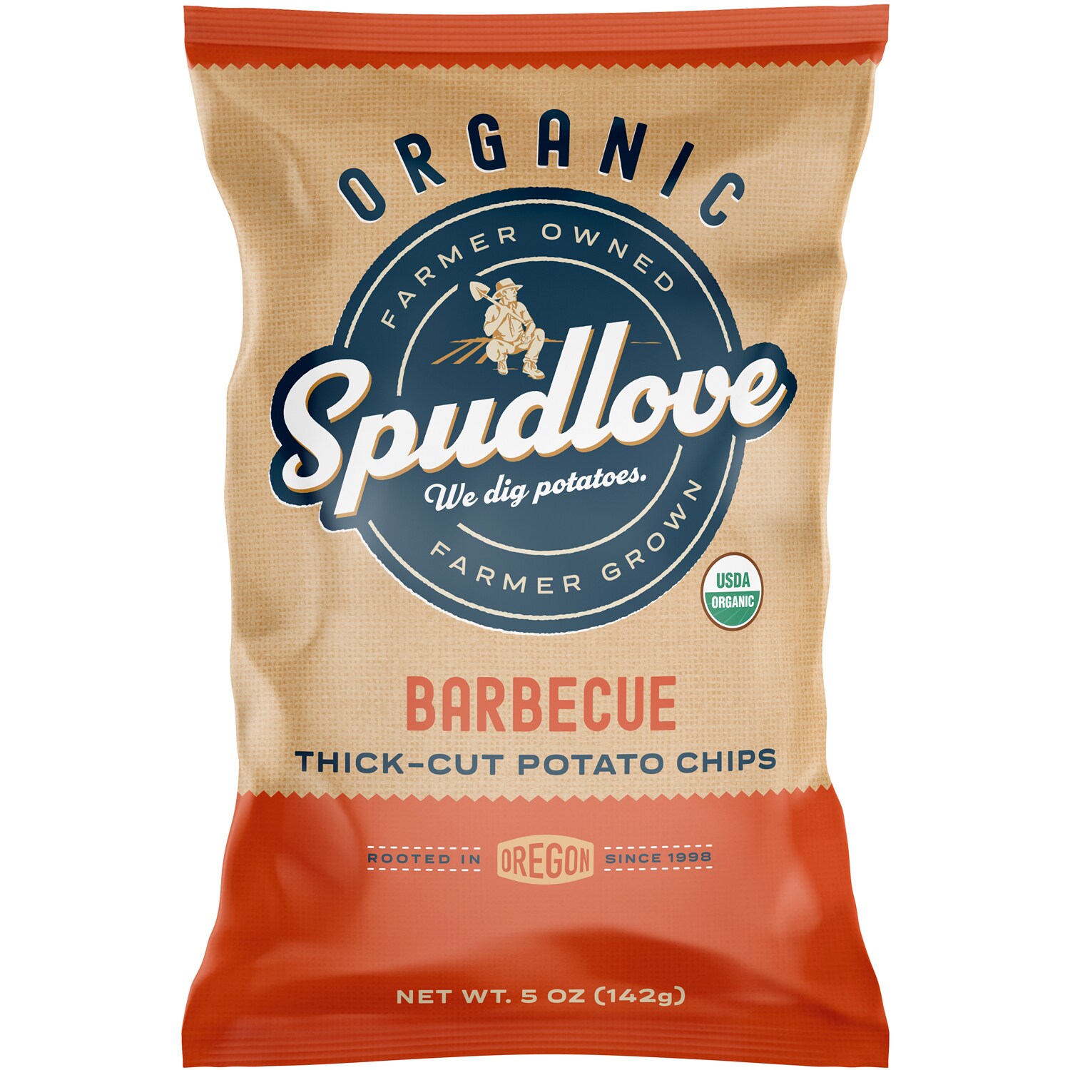 Spudlove Organic Thick-Cut Potato Chips, Barbecue