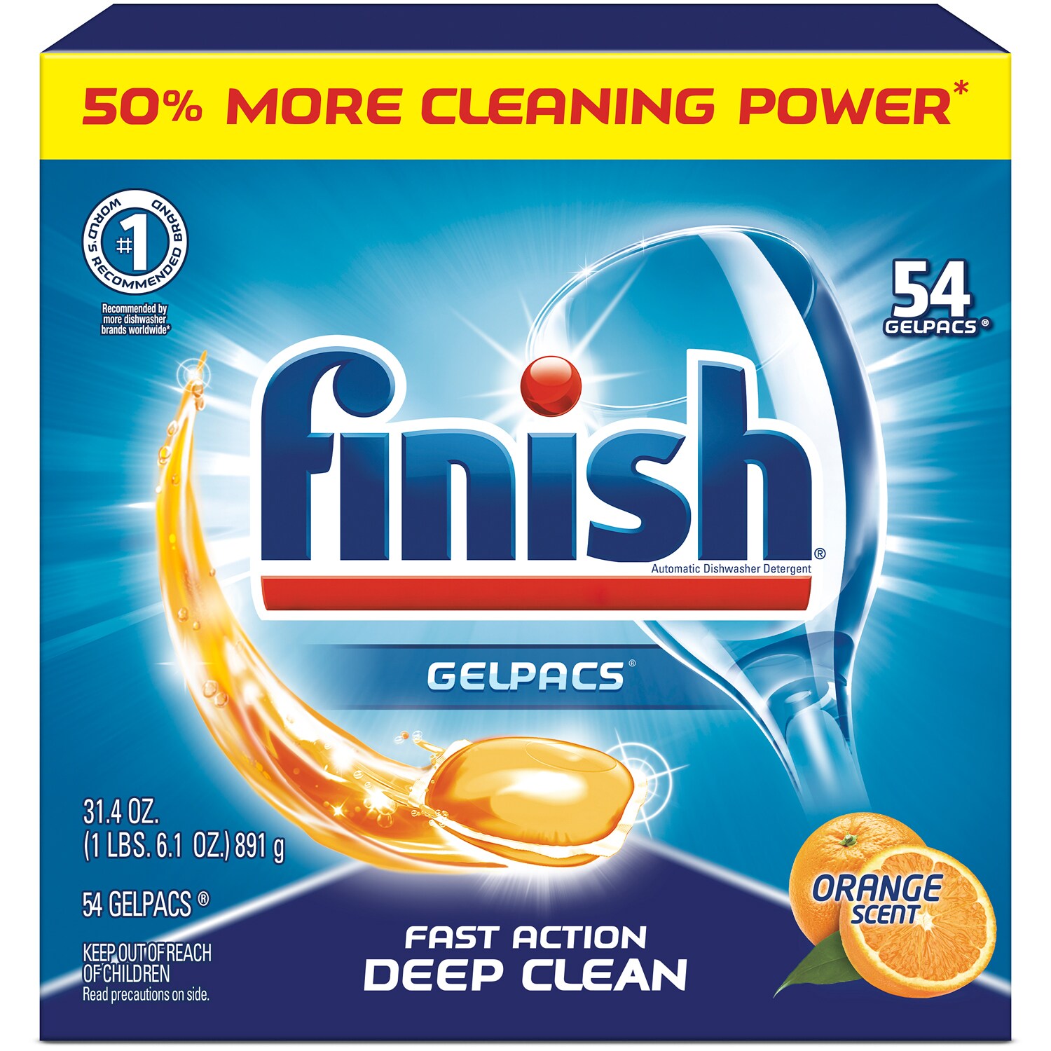 Finish Dishwasher All in 1 Gelpacs, Orange Scent