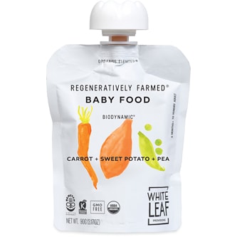 White Leaf Provisions Regeneratively Farmed Baby Food, Carrot + Sweet Potato + Pea