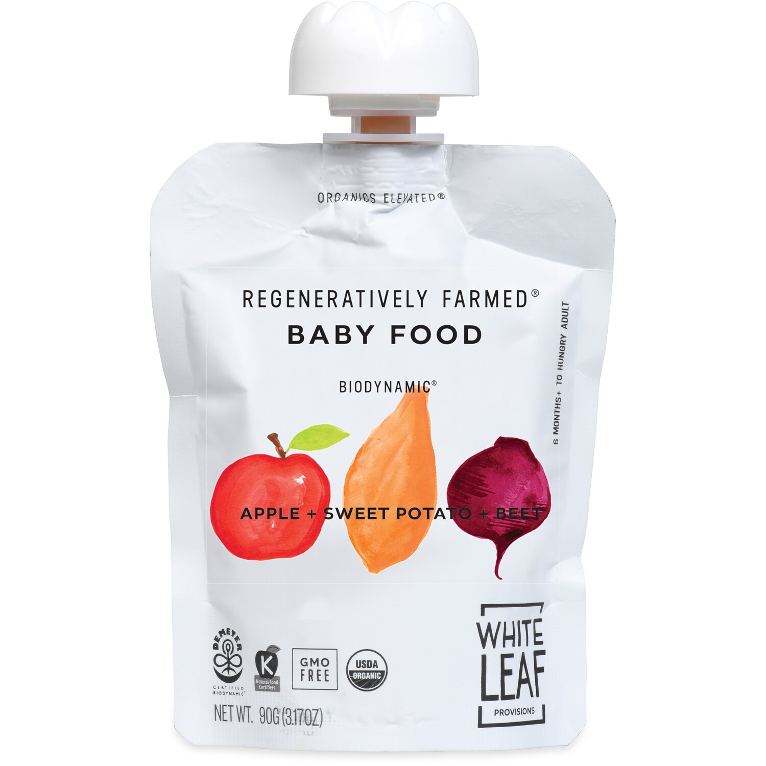 White Leaf Provisions Regeneratively Farmed Baby Food, Apple + Sweet Potato + Beet