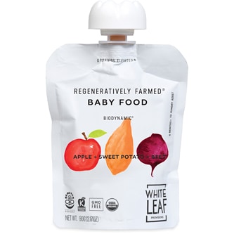 White Leaf Provisions Regeneratively Farmed Baby Food, Apple + Sweet Potato + Beet