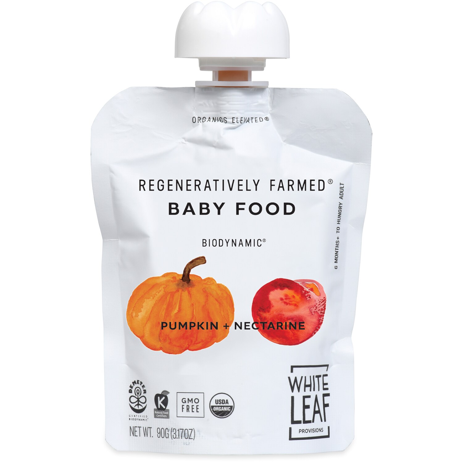 White Leaf Provisions Regeneratively Farmed Baby Food, Pumpkin + Nectarine
