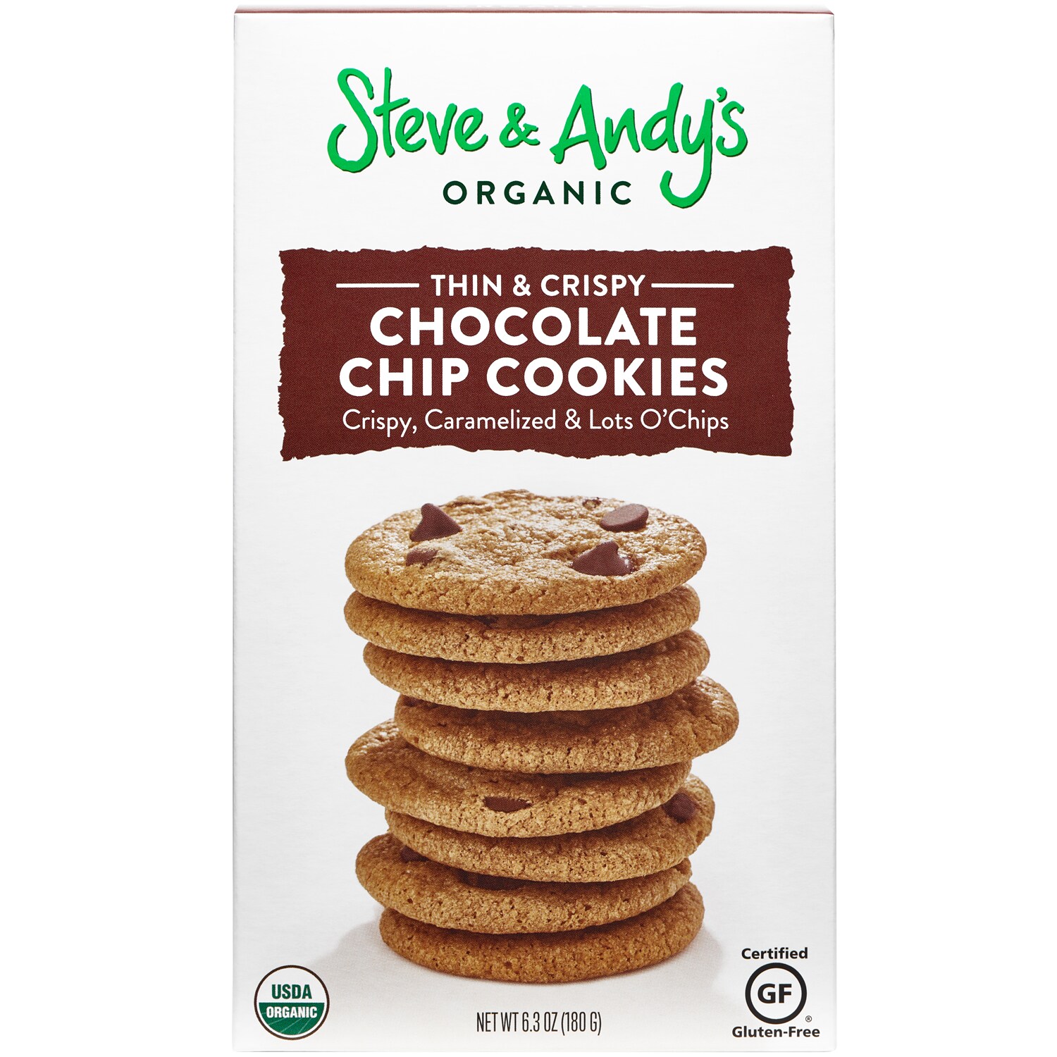 Steve & Andy's Organic Thin & Crispy Cookies, Chocolate Chip