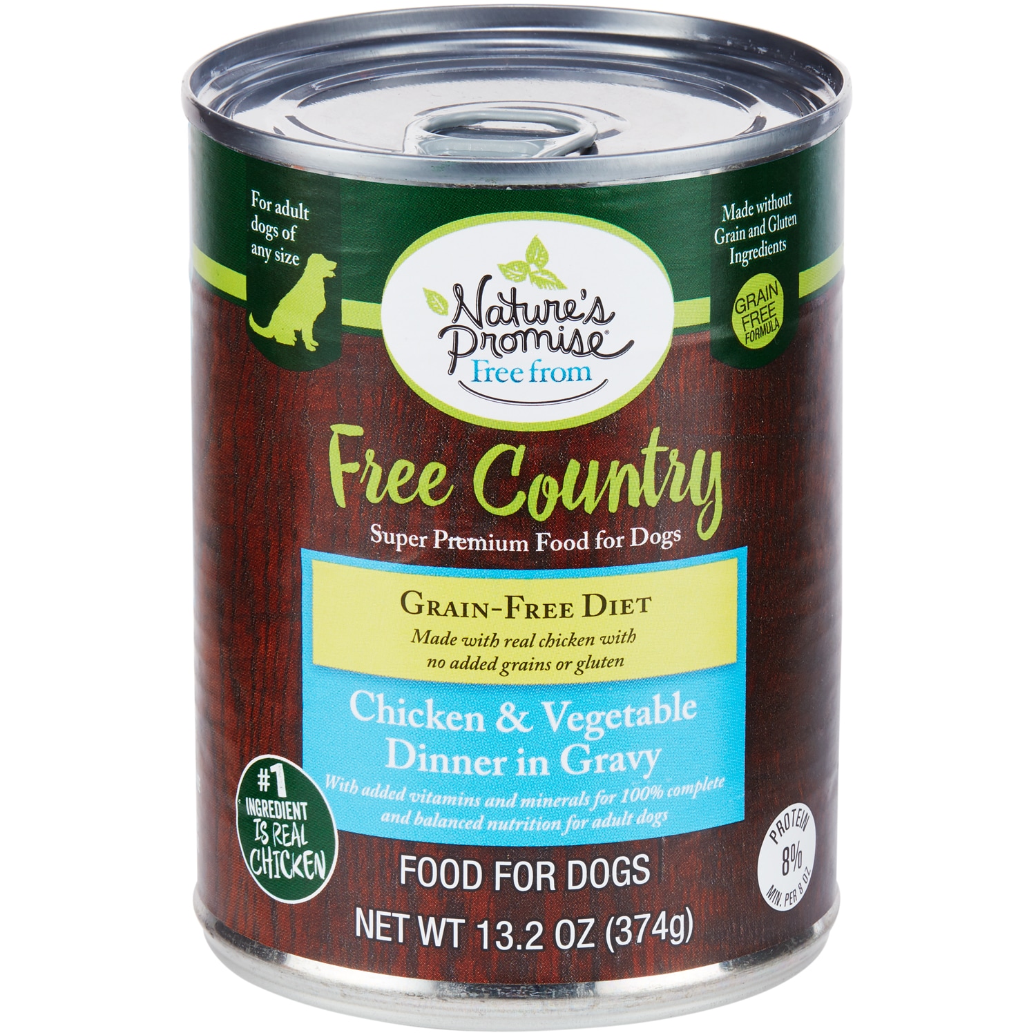 Nature's Promise Free Country Super Premium Food for Dogs, Chicken and Vegetable Dinner in Gravy