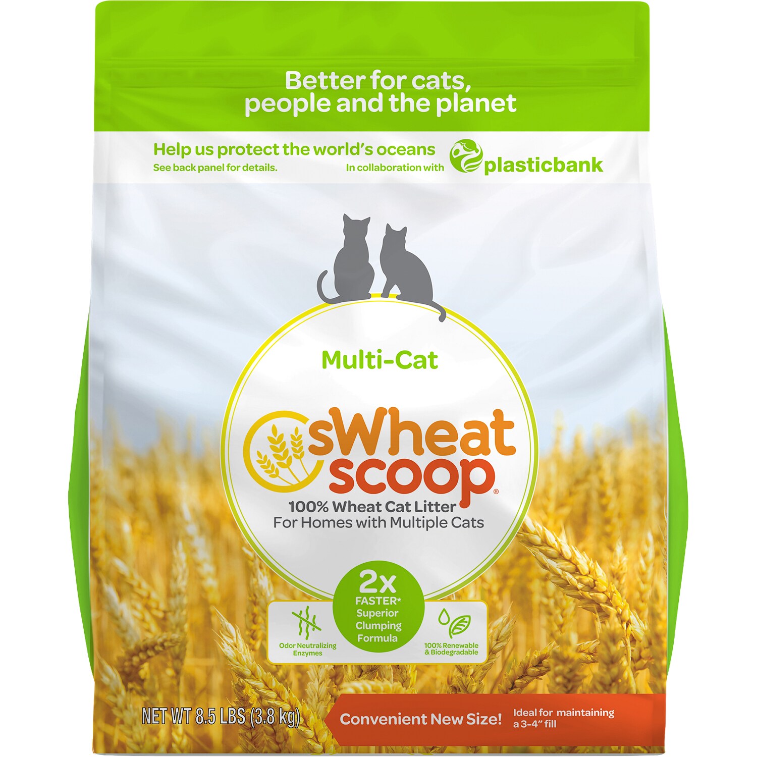 sWheat Scoop 100% Wheat Cat Litter, Multi-Cat