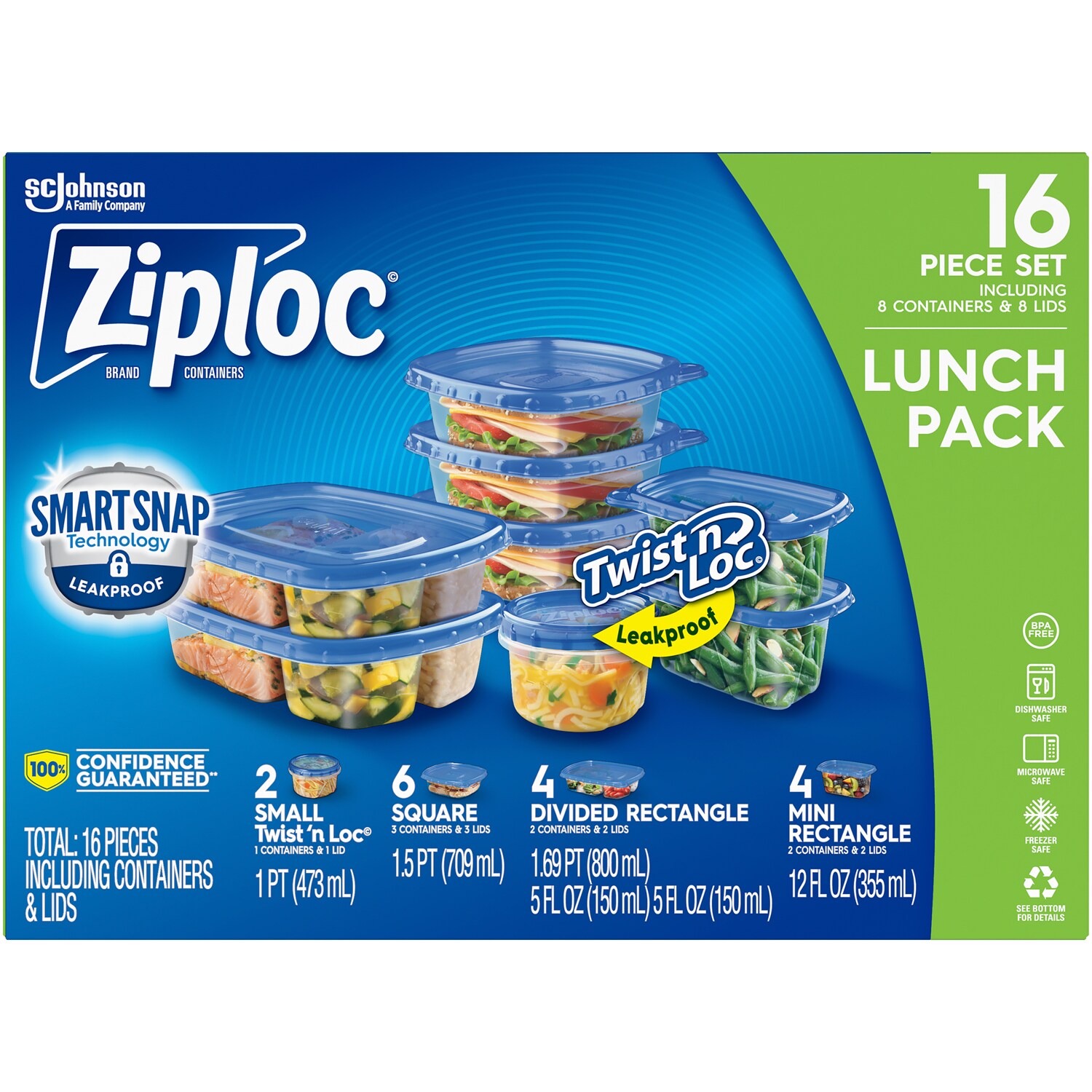 Ziploc Lunch Pack Containers