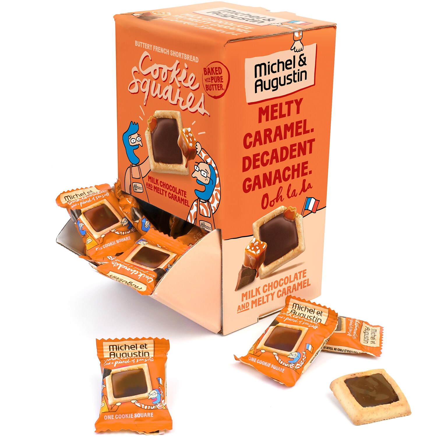 Michel et Augustin Cookie Squares, Milk Chocolate and Melty Caramel