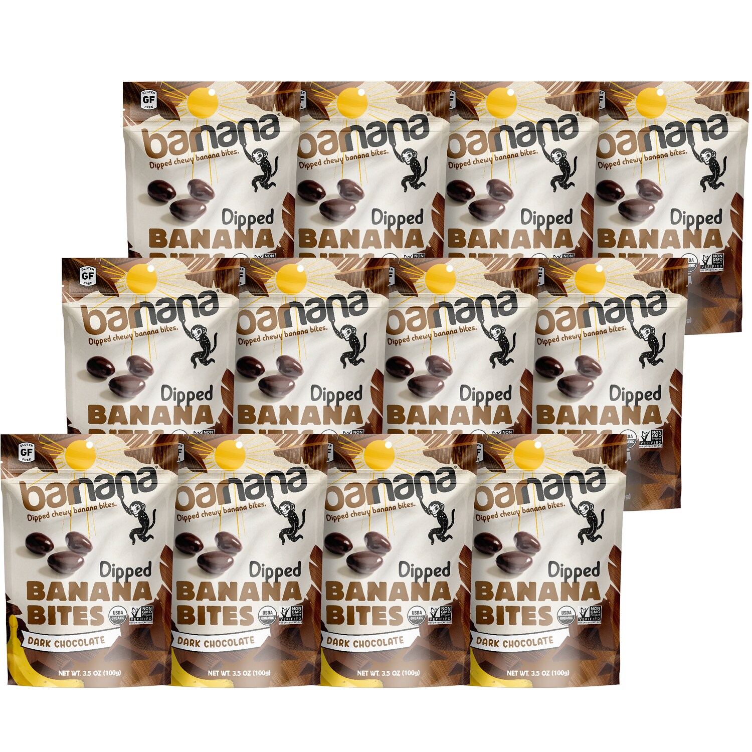 Barnana Organic Dipped Chewy Banana Bites, Dark Chocolate